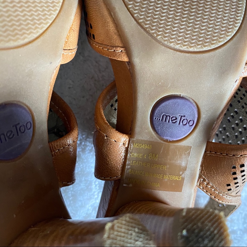 Me Too Brown Leather Sandals - Picture 11 of 13